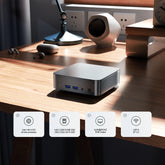 GTBOX T9H Mini PC Intel Twin Lake N150 WIFI 6Windows 11 Ultra Small Pocket Computer Dual SSD Full Function Type-C 4K 60Hz RGB